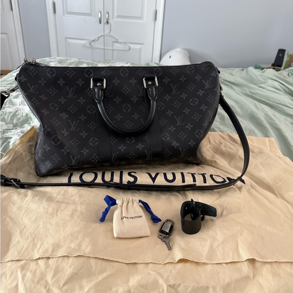 Louis Vuitton Black Monogram Duffel Bag